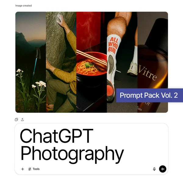 ChatGPT Photography Prompt Pack Vol. 2 (FREE Bonus Prompts Inside)